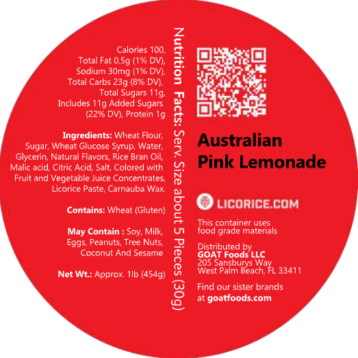 Australian Pink Lemonade Licorice