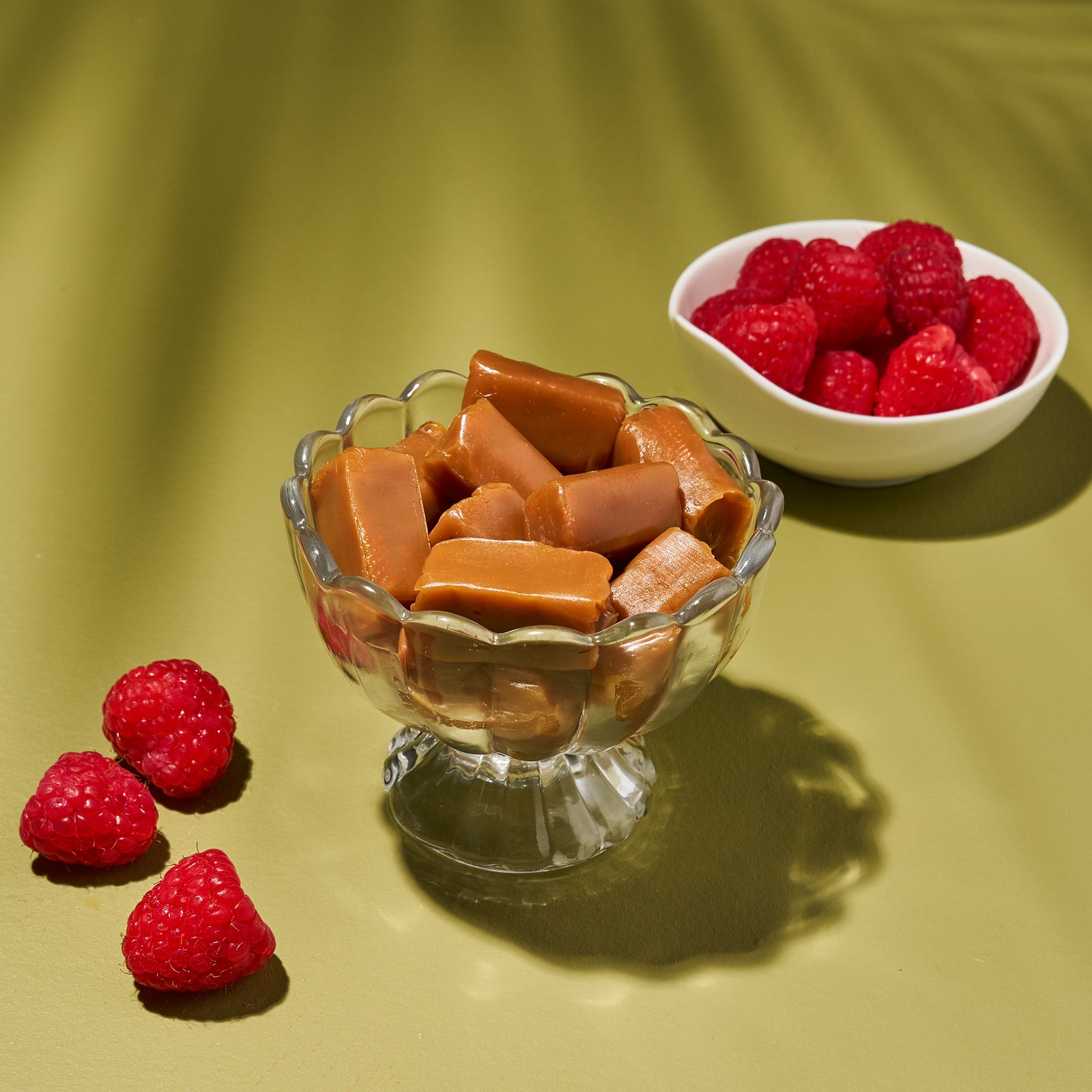 Raspberry Sorbet Caramels