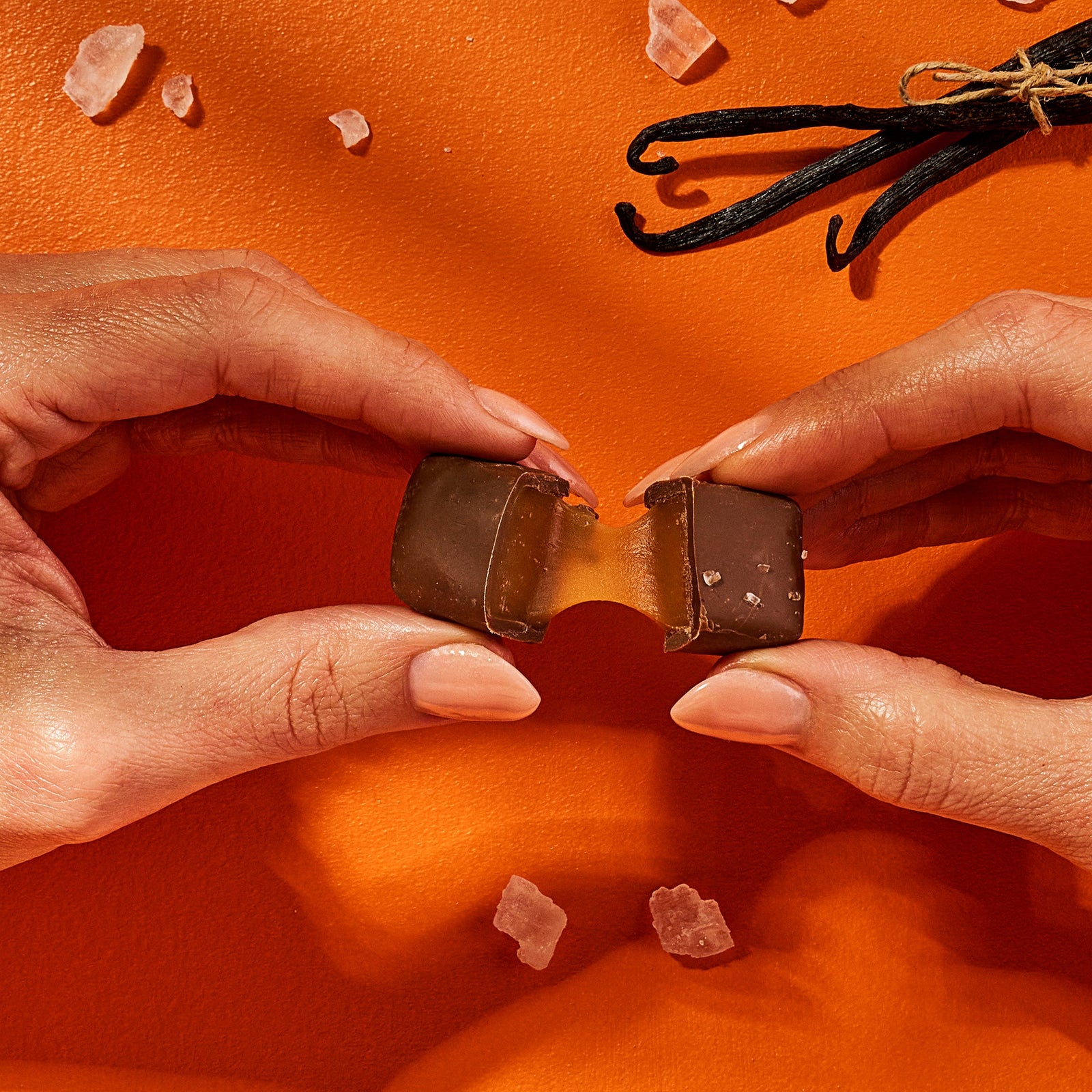 Chocolate Sea Salt Vanilla Caramels Half Size Tube