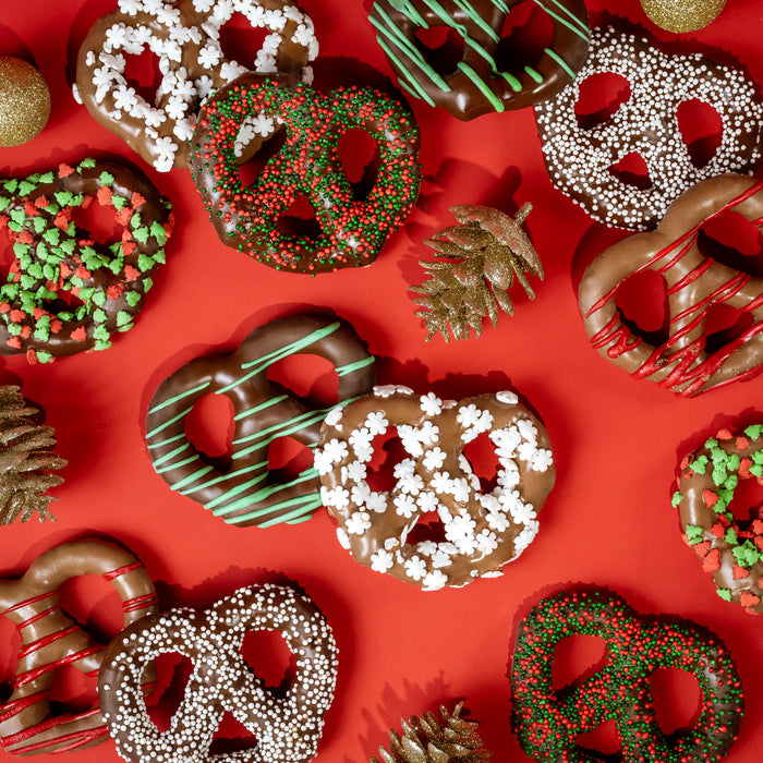 Happy Holiday Belgian Chocolate Pretzel Basket